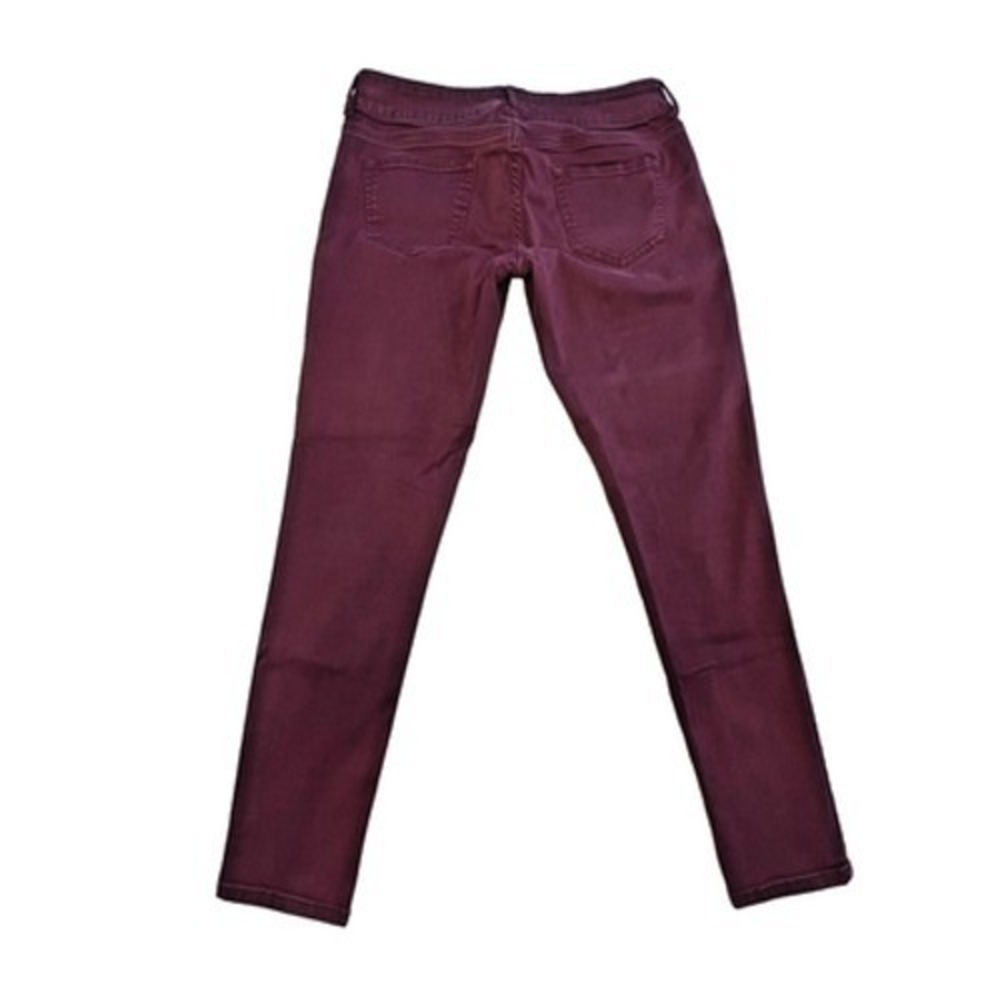 Maurices Womens Medium Regular Mid Rise Skinny Stretch Denim Jeans Maroon Plum
